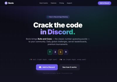 Bovio – Discord-бот «Бики й Корови»